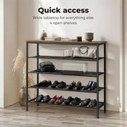 Levede 5-Tier Shoe Rack Console Table Storage Organisers Industrial Steel 100cm