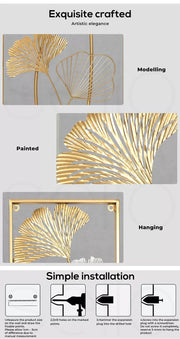 Large Metal Wall Art Leaf Tree Of Life Hanging Home Decor Sculpture Garden Pair