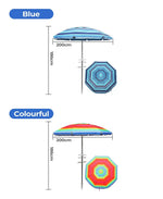 Centra 2.2M Outdoor Beach Umbrella Tilting Patio Tropical Shelter Parasol