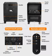 Spector Heater Electric Portable 2000W 3D Fire Fast Heating Remote Touch Timer