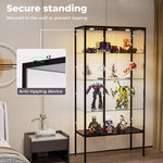 Stacked Tempered Glass LED Display Cabinet Steel Collections With RGB Light