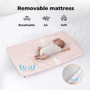 Bopeep Baby Cot Bed Crib Portable Bassinet Safety Fence Adjustable Bedside Pink