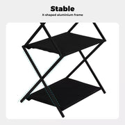 Levede Camping Storage Shelves Portable Hanging Rack Foldable BBQ Picnic 2 Shelf
