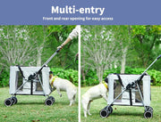 Pawz Large Pet Stroller Dog Cat Carrier Travel Pushchair Foldable Pram 4 Wheels