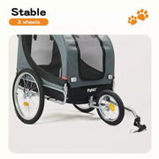Pawz Pet Bike Trailer Foldable Pet Stroller 3-IN-1 Outdoor Cycling Sunroof