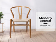 Levede 2x Dining Chairs Wooden Hans Wegner Chair Wishbone Chair Cafe Lounge Seat