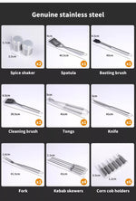 Moyasu 18Pcs BBQ Tool Set Stainless Steel Outdoor Barbecue accessory Grill Cook