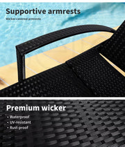 Levede Outdoor Sun Lounger Furniture Wicker Lounge Garden Patio Bed Cushion Pool