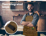 Waxed Canvas Tool Apron Adjustable Workshop Chef Waterproof Woodworking