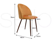 Levede 2x Dining Chairs Seat French Provincial Kitchen Lounge Chair Mustard