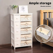 Storage Cabinet Side Table Bedside Tables Chest of 5 Drawers Tallboy (S)