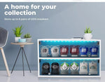 Stacked Shoes Storage Cabinet LED Sneaker Display Case Stackable Rack Lighted