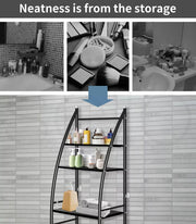 Dutxa 3 Tier Over Toilet Storage Shelf Rack Stand Washing Machine Steel Shelves
