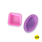 Soap Moulds Silicone 3D Shaped Mold DIY Handmade Tools Square Ellipse 50Pcs