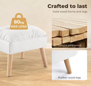Levede Accent Ottoman Chair Footstool Leathaire Vanity Makeup Stool Lounge White