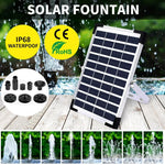 Solar Fountain 5W Powered Water Power Garden Pond Pool Bird Bath Outdoor