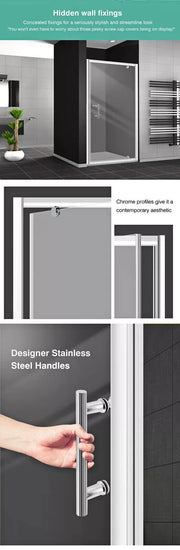 Levede Shower Screen Screens Door Seal Enclosure Glass Panel Frameless Pivot