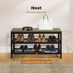 Levede 3-Tier Shoe Rack Bench Storage Cabinet Organisers Industrial Steel 73cm