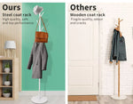 Levede Coat Rack Hat Clothes Stand Hanger Garment Hook Tree Rail Organizer White