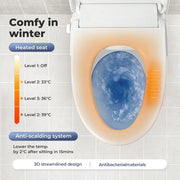 Electric Bidet Heated Toilet Seat Warm Water Spray Wash Remote Antibacterial