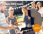 Moyasu 18Pcs BBQ Tool Set Stainless Steel Outdoor Barbecue accessory Grill Cook