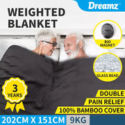Dreamz 9KG Weighted Blanket Promote Deep Sleep Anti Anxiety Double Dark Grey