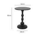Levede Side Table Vintage End Round Tabletop Steel Base Nightstand Antique Black