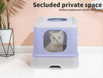 Pawz Cat Litter Box Fully Enclosed Toilet Trapping Odor Control Basin Purple