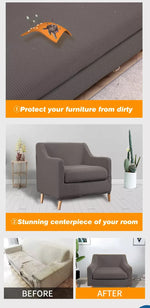 Couch Sofa Seat Covers Stretch Protectors Slipcovers 1 Seater Chocolate