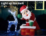 Santaco Inflatable Christmas Decor Santa Chimney 1.2M LED Lights Xmas Party
