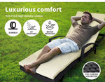 Levede Outdoor Sun Lounger Furniture Wicker Lounge Garden Patio Bed Cushion Pool