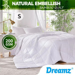 Dreamz 200GSM All Season Bamboo Winter Summer Quilt Duvet Doona Soft Singe Size