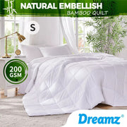 Dreamz 200GSM All Season Bamboo Winter Summer Quilt Duvet Doona Soft Singe Size