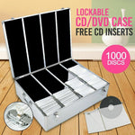 CD DVD Case Storage Box Bluray Lock Portable Aluminium Holder 240/500/1000 Discs