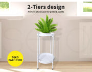 Levede 2 Tier Plant Stand Metal Flower Pot Rack Garden Shelf Outdoor Indoor