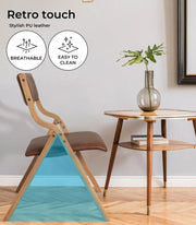 Levede 2x Dining Chairs Foldable PU Leather Kitchen Chair Lounge Room Vintage