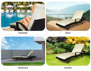 Levede Outdoor Sun Lounger Furniture Wicker Lounge Garden Patio Bed Cushion Pool