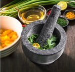 Toque Solid Stone Pestle and Mortar Unpolished Granite Spice Grinder Tool 15cm