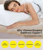 Dreamz Mattress Topper Protector 100% Cotton Wool Underlay Mat Reversible Queen
