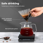 Pour Over Coffee Maker Set Dripper Pot Kettle Filter Coffee Grinder Camping Tool