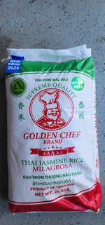 New Crop 2024 25kg Thai Jasmine Rice $75 Golden Chef Brand Supreme Quality GẠO