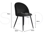 Levede 2x Dining Chairs Kitchen Cafe Lounge Chair Sofa Upholstered Velvet Black