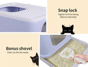 Pawz Cat Litter Box Fully Enclosed Toilet Trapping Odor Control Basin Purple