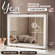 Yezi Crystal Hollywood Vanity Mirror LED Light Makeup Magnifying Bathroom Type C