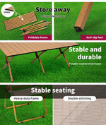 Levede Folding Camping Table Chair Set Portable Picnic Outdoor Foldable Chairs