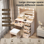 Levede Dressing Table Stool Set Mirror Vanity LED Bulbs  Makeup Desk Drawers