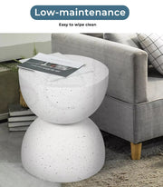 Levede Hourglass Terrazzo Side Table – Stylish Coffee/End Table Stool