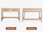 Levede Table Wooden Console Table Set With Storage Drawers Laptop Desk 105X55CM