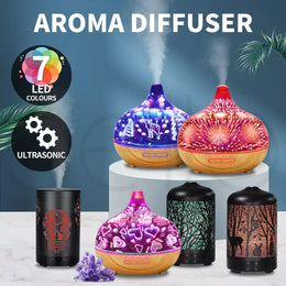 Aromatherapy Diffuser 3D Aroma Essential Oils Ultrasonic Air Humidifier Purifier