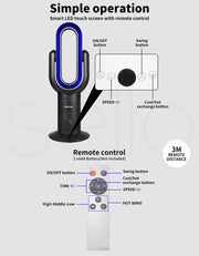 Spector Bladeless Fan Cooler Heater 2 & 1 Air Cool Sleep Timer Remote Control
